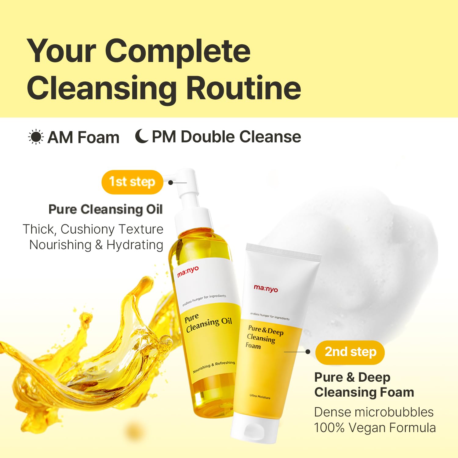 ma:nyo Pure & Deep Cleansing Foam creamy foam texture lather