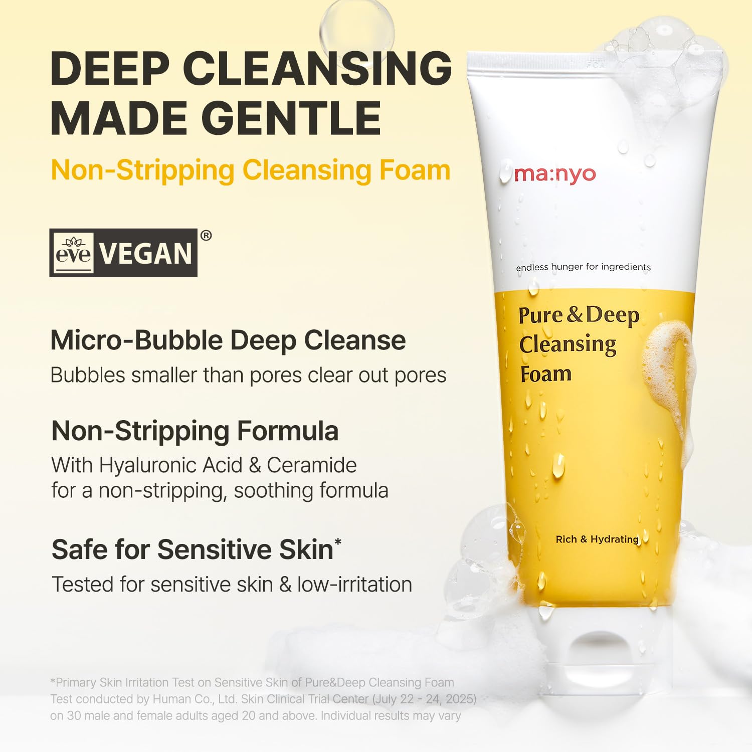 ma:nyo Pure & Deep Cleansing Foam elastic bubbles lifting impurities gently