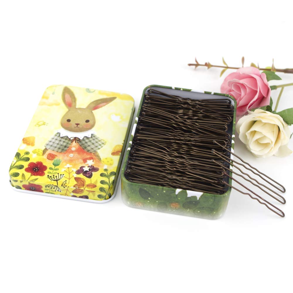MAORULU brown U-shaped pins in two sizes for versatile styles