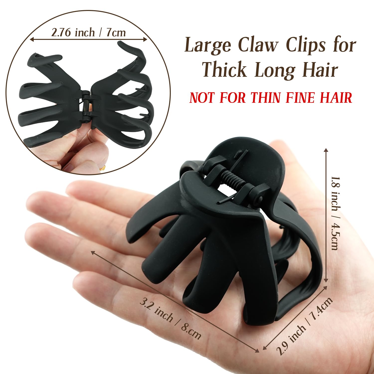 MAORULU octopus jaw clip with interlocking teeth grips hair securely.