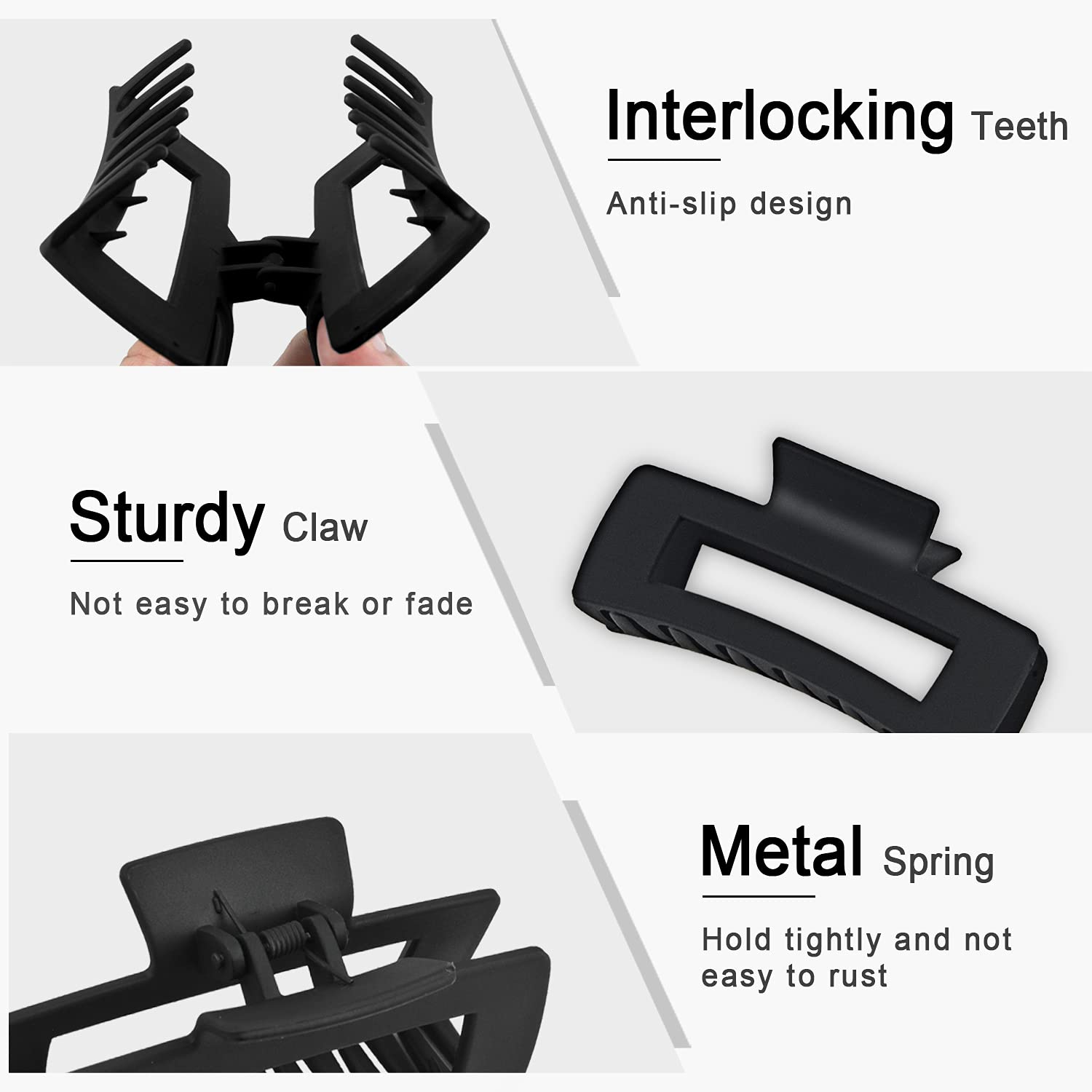 MAORULU Thick hair clip in action demonstrates secure all-day hold