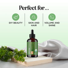 Maple Holistics Amla Oil bottle closeup emphasizing pure cold-pressed formula.