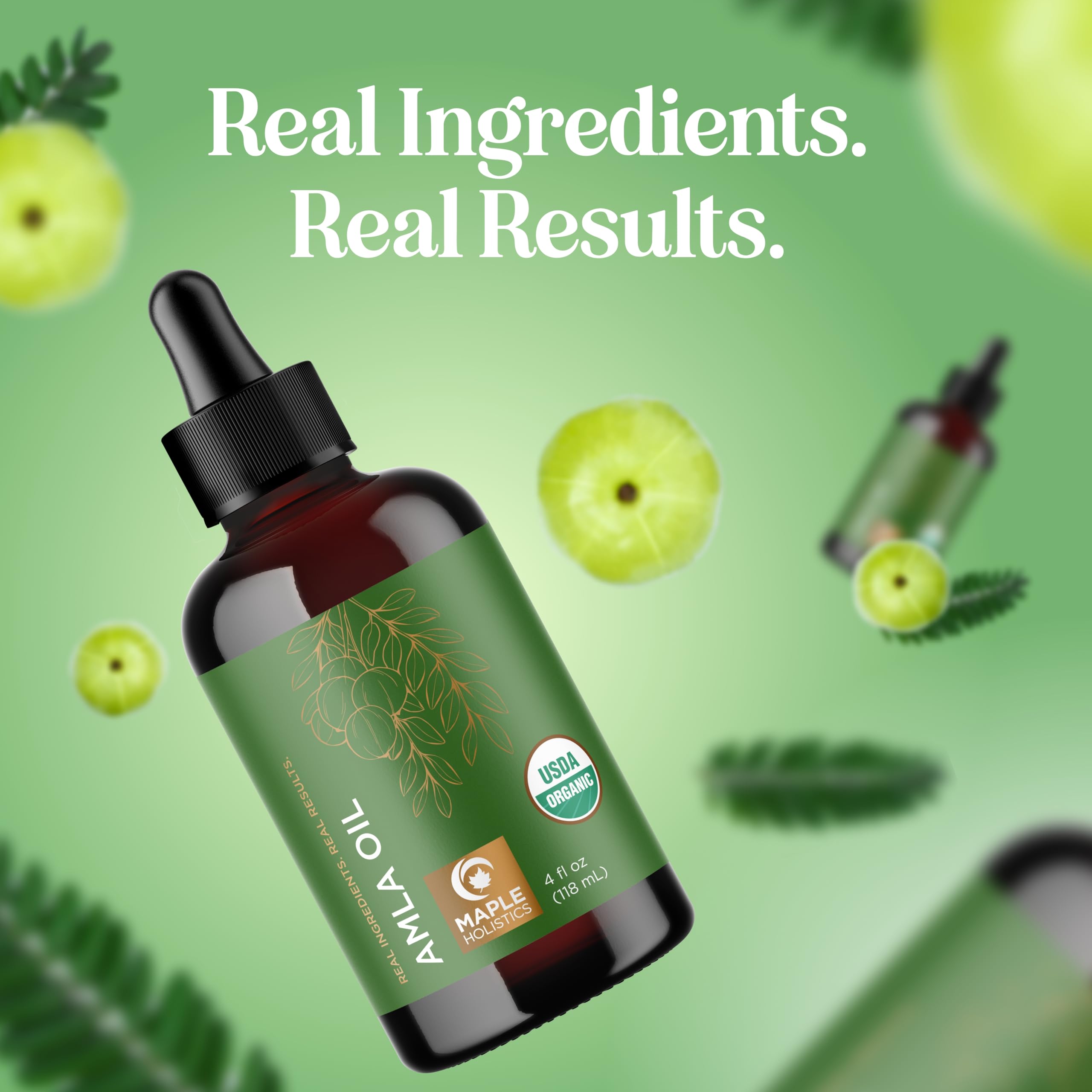 Maple Holistics Amla Oil flat-hair test suggests added volume and shine.