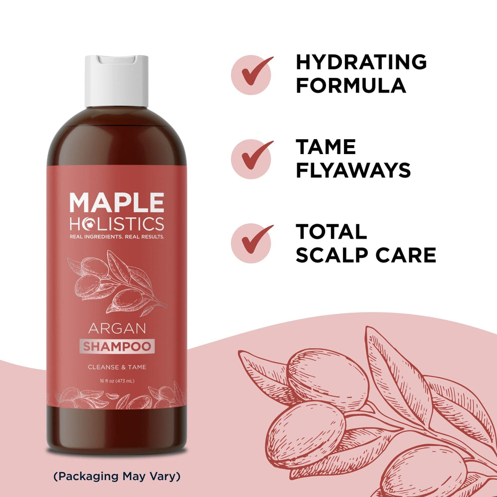 Maple Holistics Argan Oil Shampoo pump keeps daily use easy and mess-free
