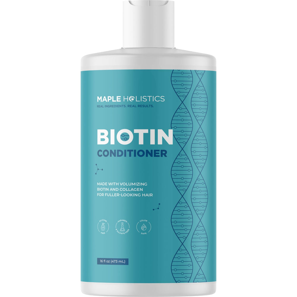 Maple Holistics biotin conditioner bottle promoting lightweight volume for thinning hair