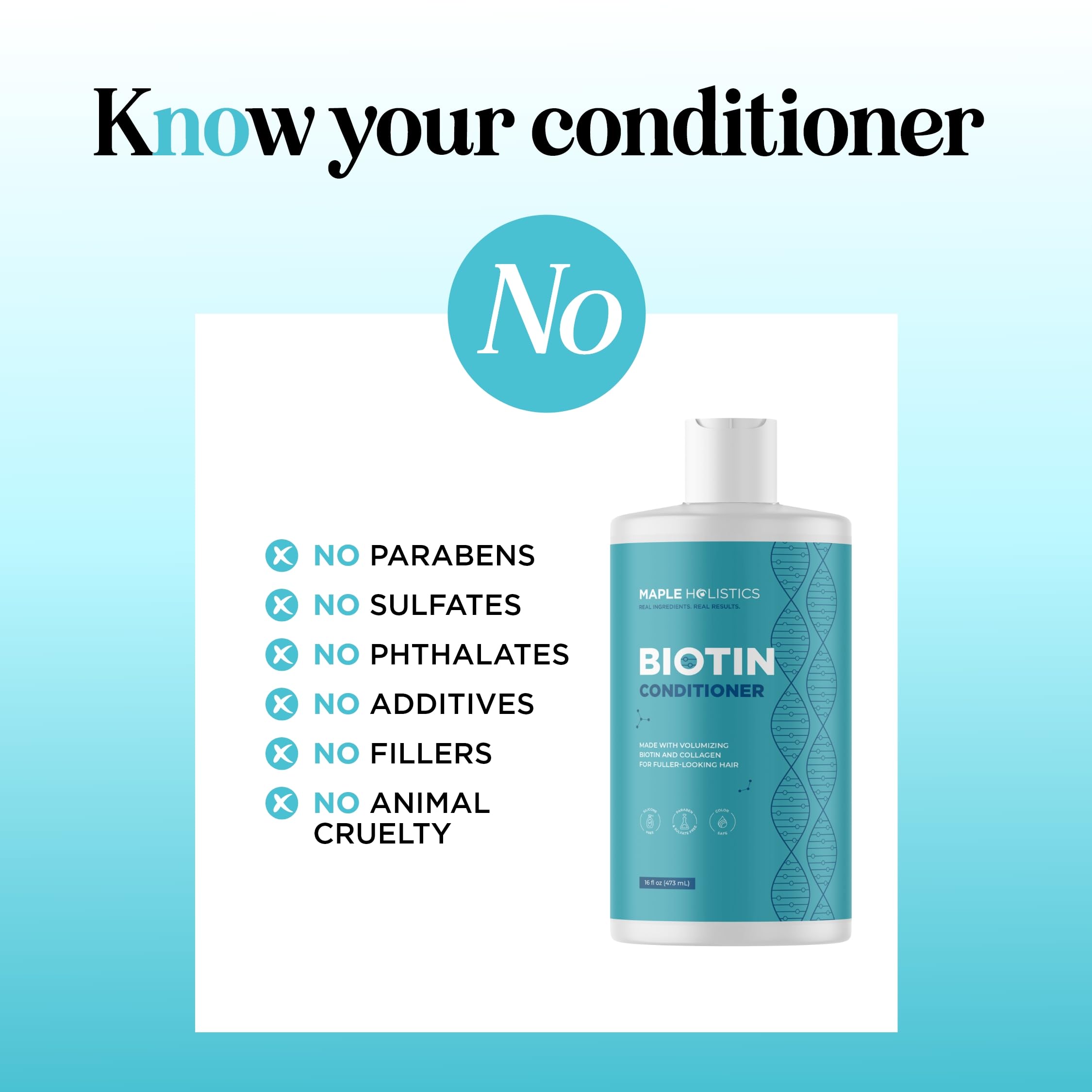 Maple Holistics biotin conditioner fine-hair-use image illustrates lightweight care