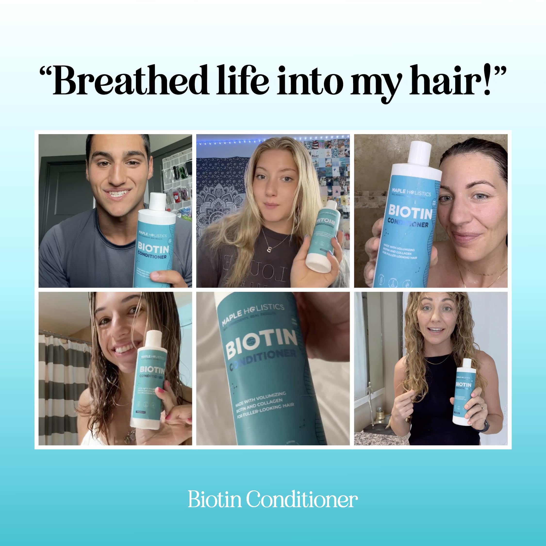 Maple Holistics biotin conditioner plant proteins support hair fibers