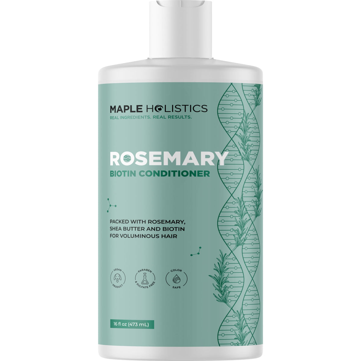 Maple Holistics Biotin Rosemary Conditioner bottle promoting fuller-looking hair.