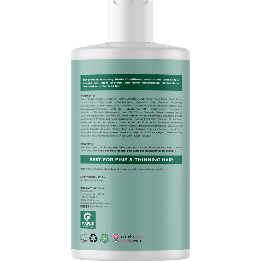 Maple Holistics conditioner on hand shows creamy, moisturizing texture.