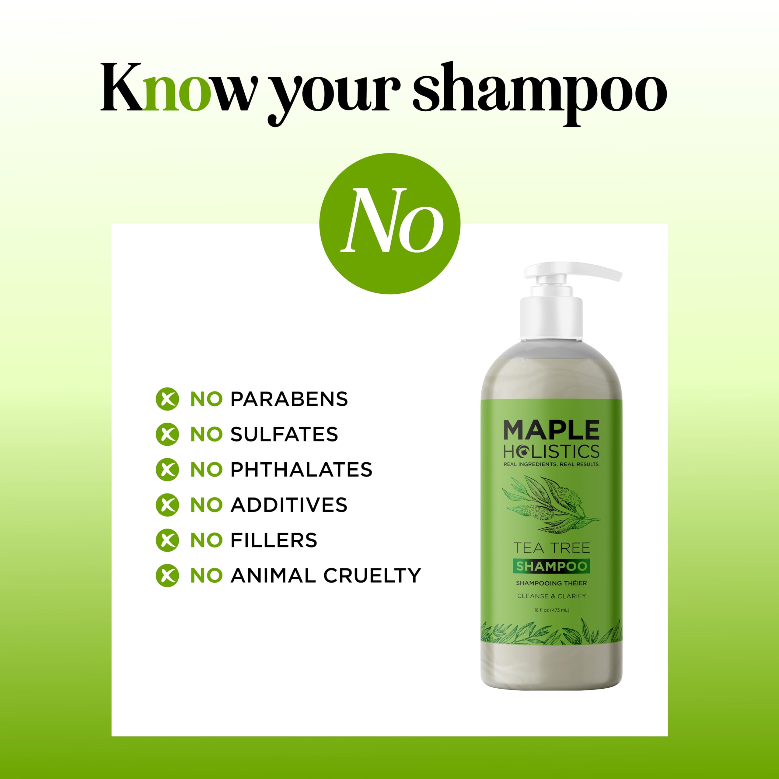 Maple Holistics color-safe formula label signaling gentle cleansing for color-treated hair