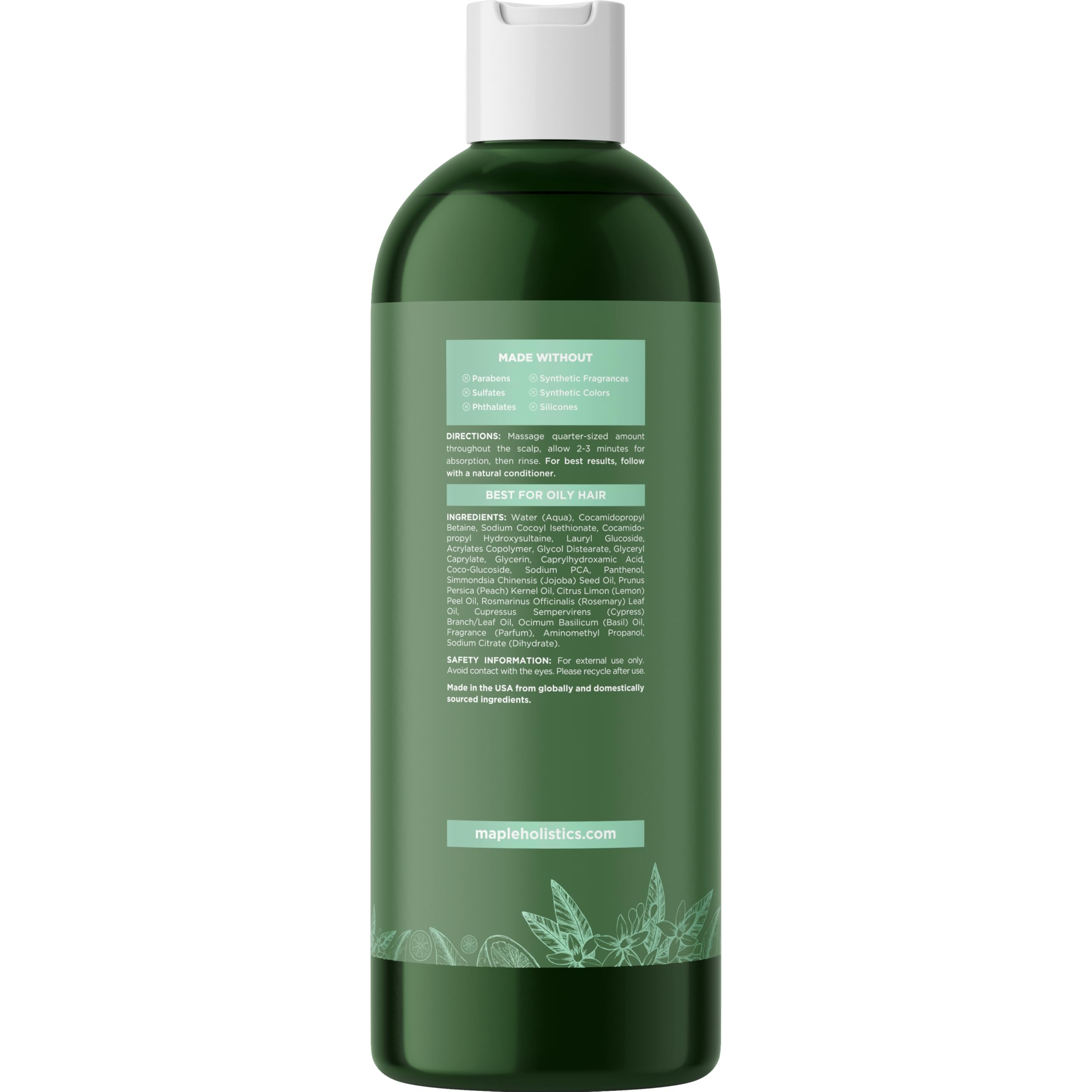 Maple Holistics dandruff relief closeup emphasizes gentle care for itchy scalp