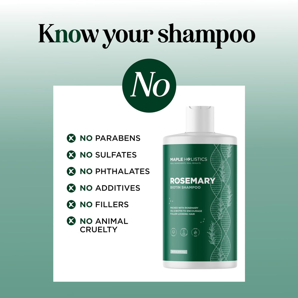 Maple Holistics free-from sulfates silicone parabens banner on packaging