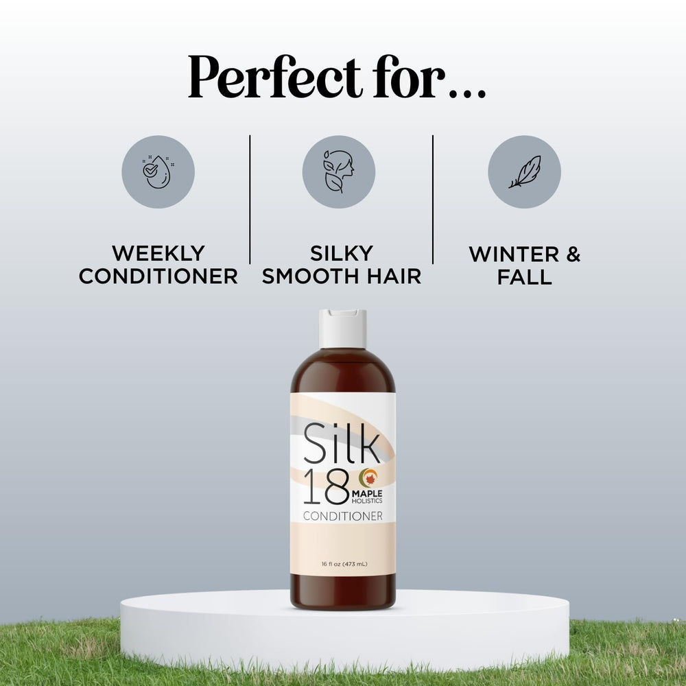 Maple Holistics application steps image showing how to apply conditioner for frizz control.