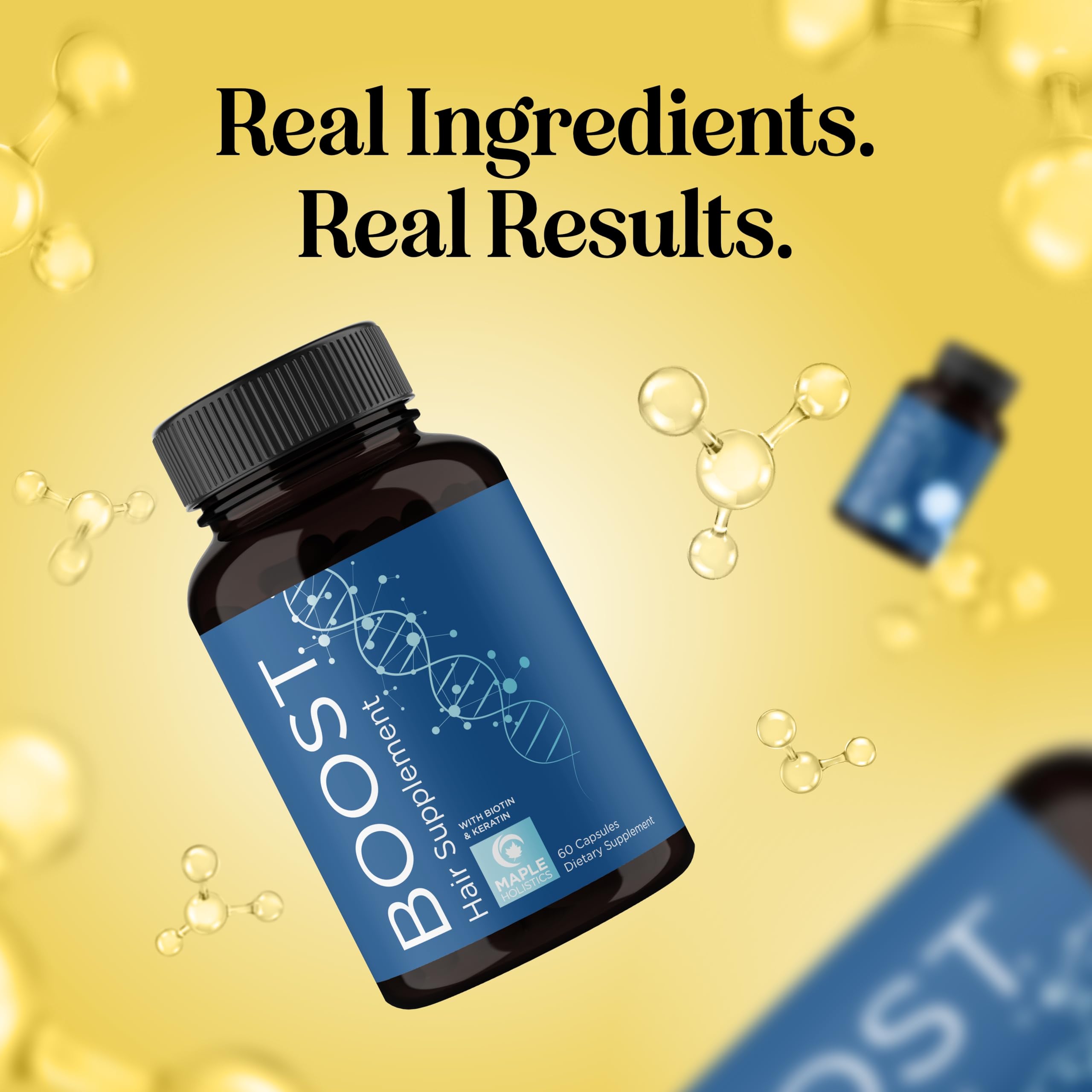 Maple Holistics hair-health-benefits image hints at healthier-looking strands.