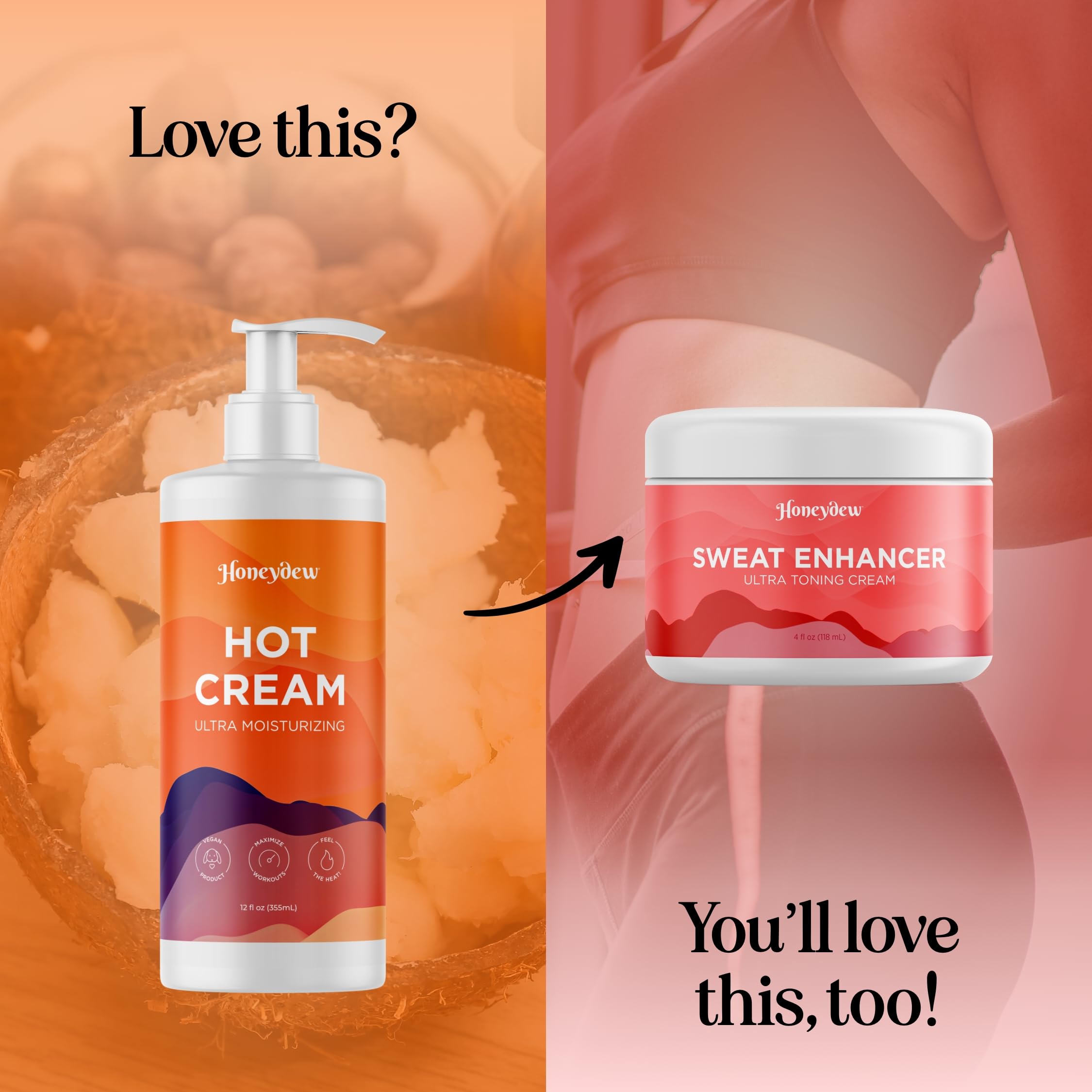 Maple Holistics Hot Cream Sweat Enhancer body contour closeup shows targeted feel around areas.
