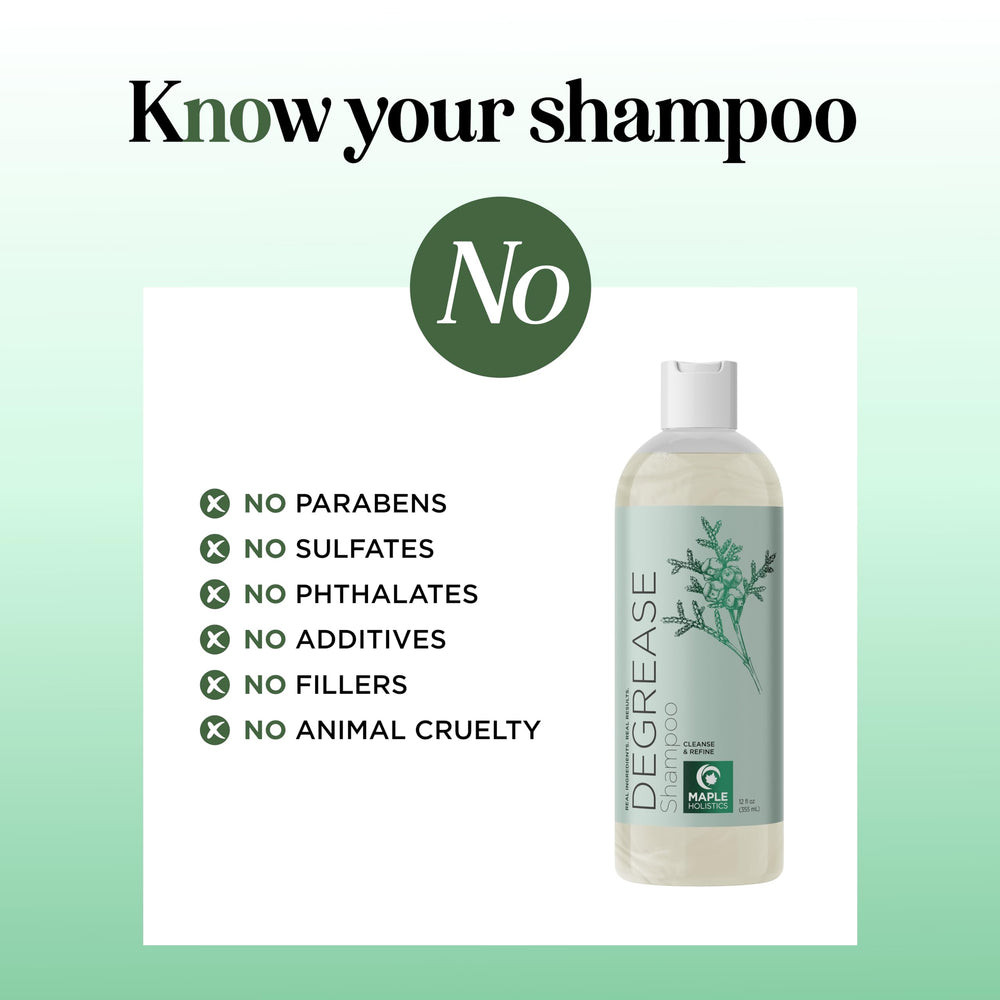 Maple Holistics jojoba oil clarifying-drop emphasizes conditioning after cleanse.