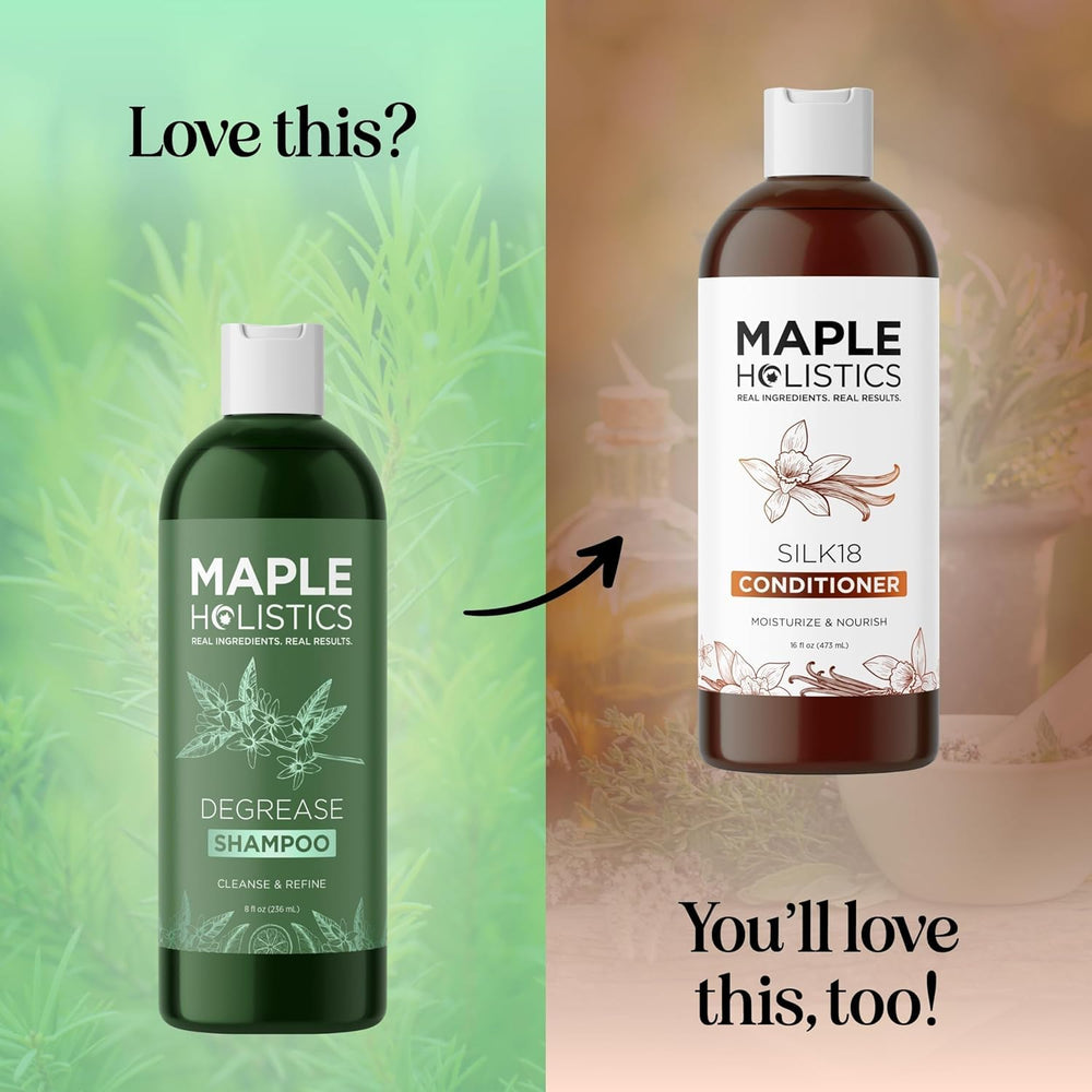 Maple Holistics jojoba oil ingredient shot hints nourishing moisture for scalp balance