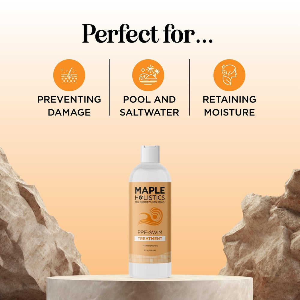 Maple Holistics pre-swim plant-amino-acids focuses on plant-based hair nourishment