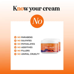 Maple Holistics premium hot cream application scene highlights easy rub-in for cellulite-prone areas