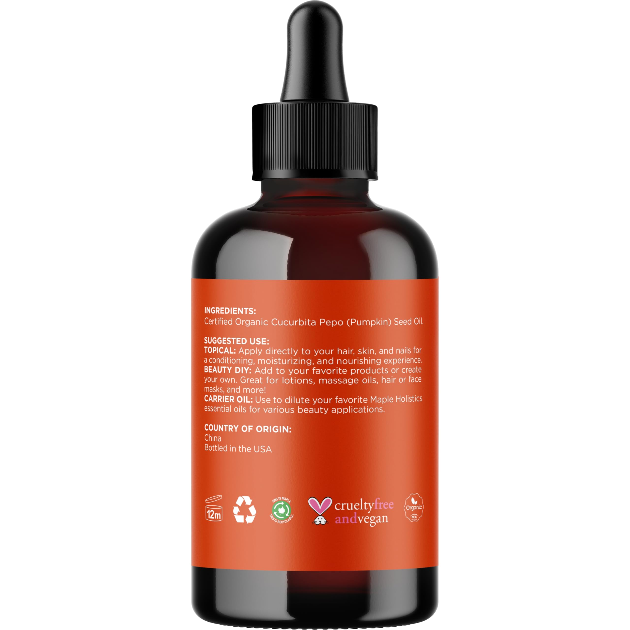 Maple Holistics pumpkin seed oil face application demonstrates gentle daily moisturizer