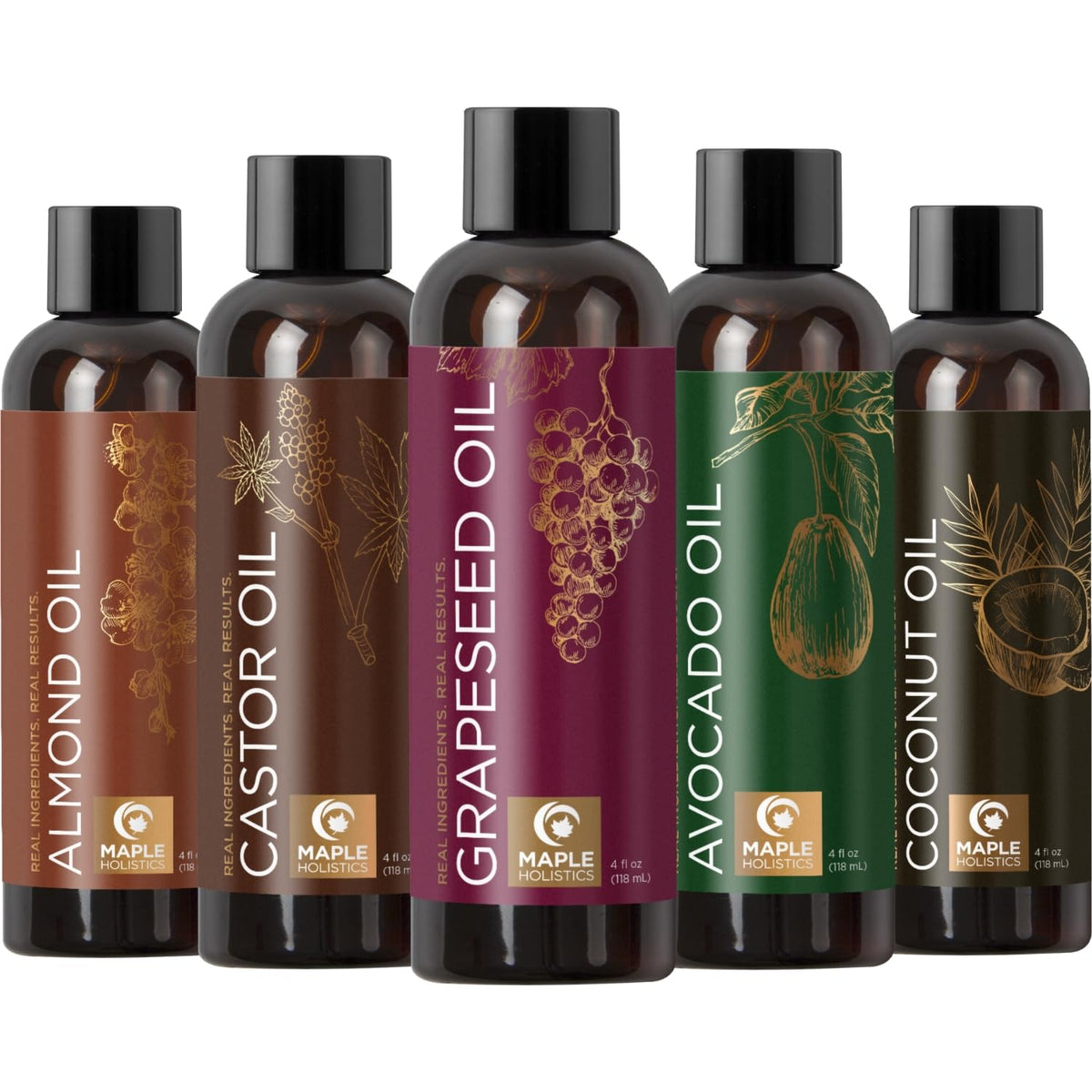 Maple Holistics almond oil bottle pour for skin and hair nourishment