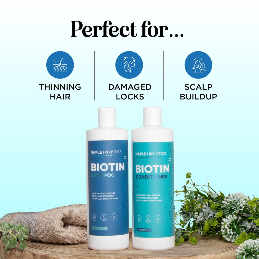 Maple Holistics Rosemary Biotin Shampoo Back Label emphasizes sulfate-free formula