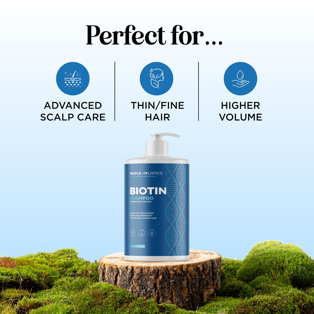 Maple Holistics Rosemary and Biotin Shampoo biotin vitamins for hair nourishment.
