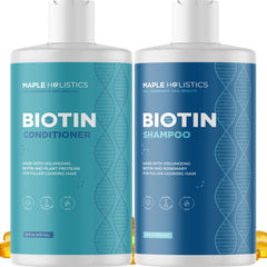 Maple Holistics Rosemary Biotin Shampoo bottle showing volumizing formula for thinning hair