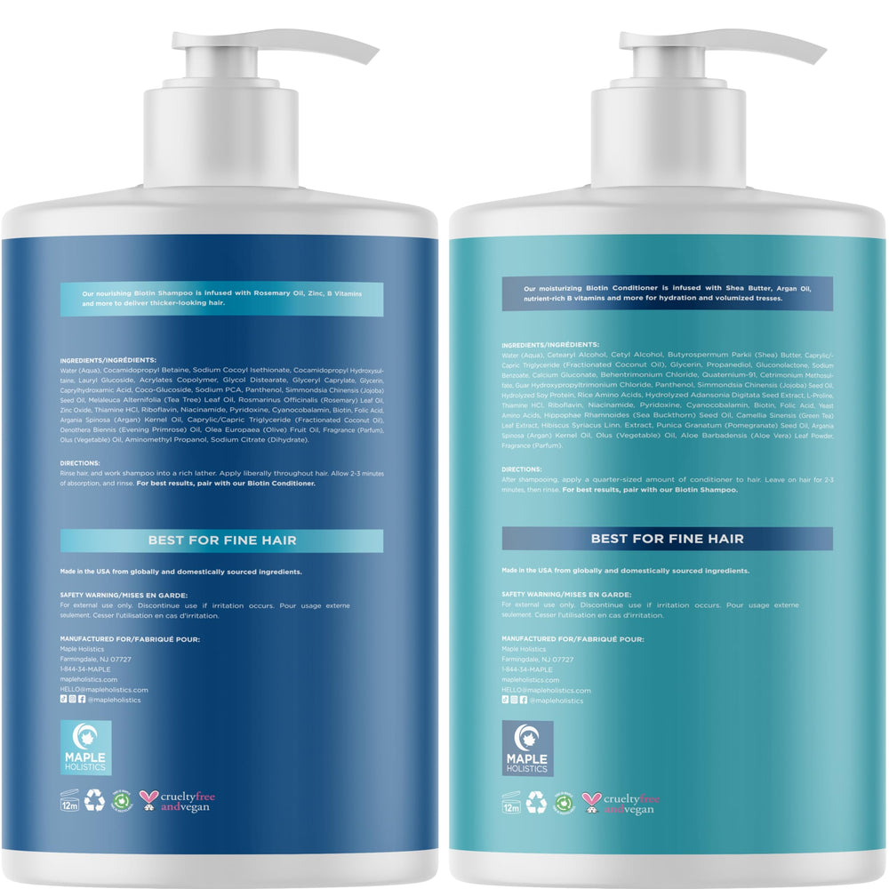 Maple Holistics Rosemary Biotin shampoo dispenser, convenient daily use