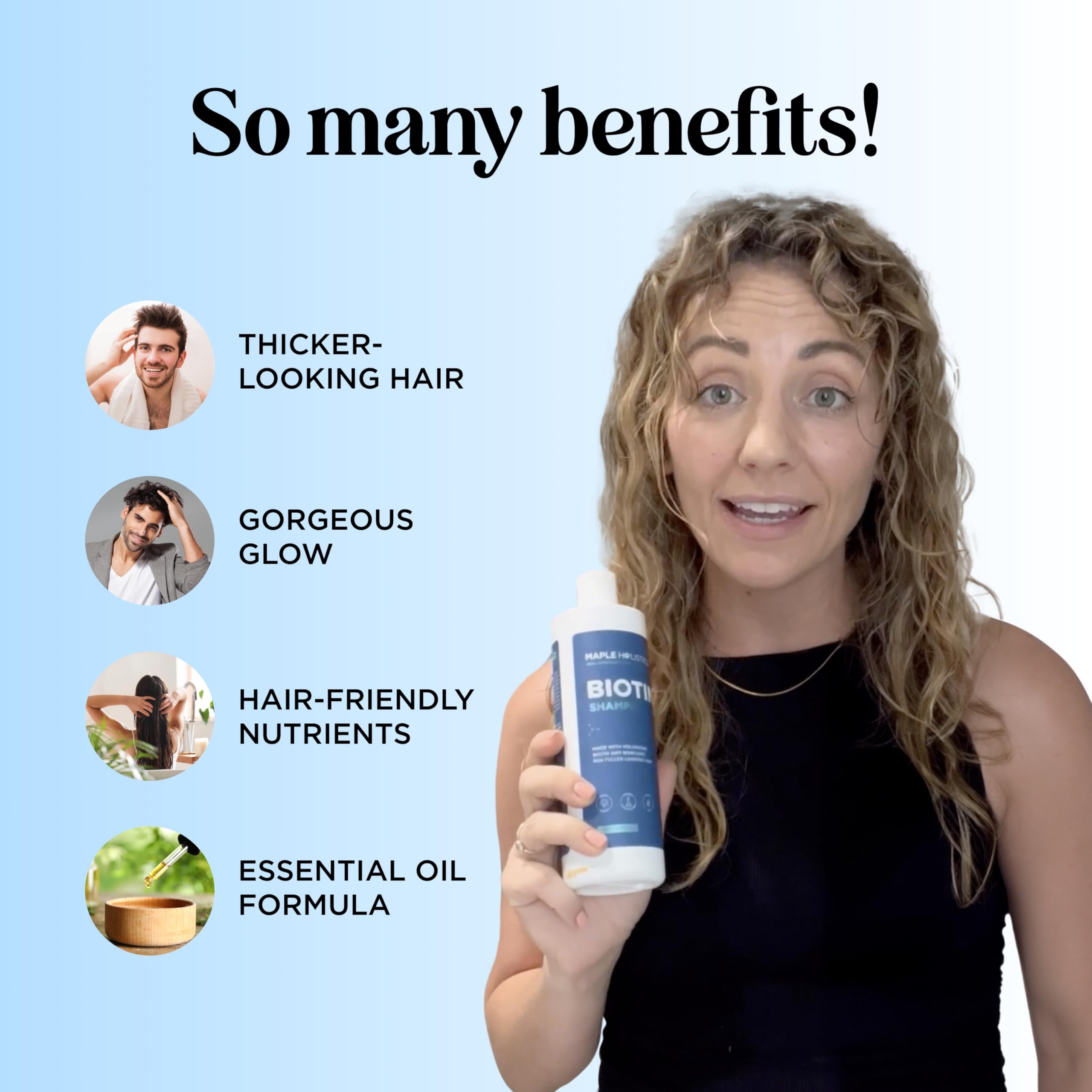 Maple Holistics shampoo foaming lather demonstrates gentle cleansing for fine hair