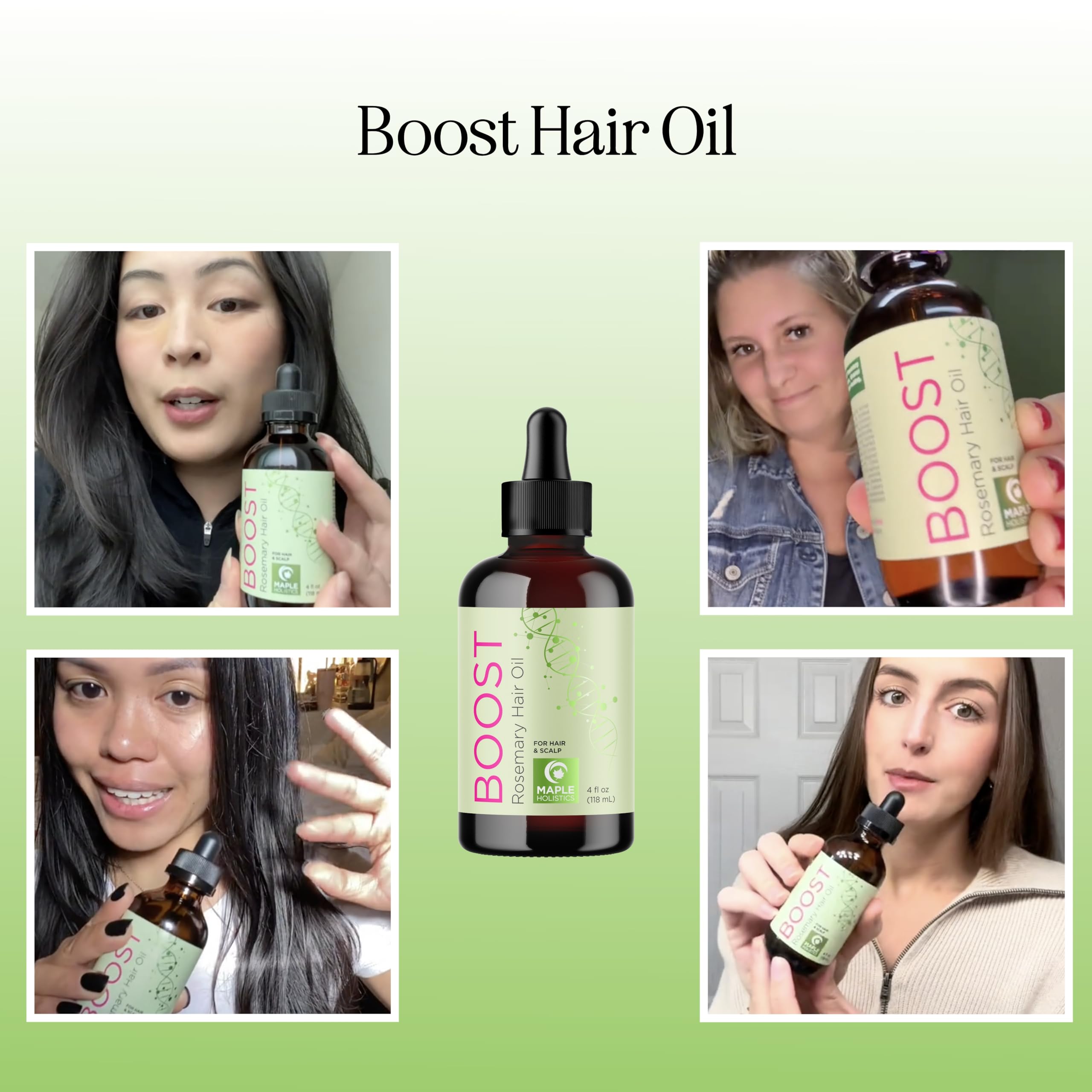 Maple Holistics rosemary-hair-oil-bottle-closeup highlights nourishing ingredients for healthier-looking hair