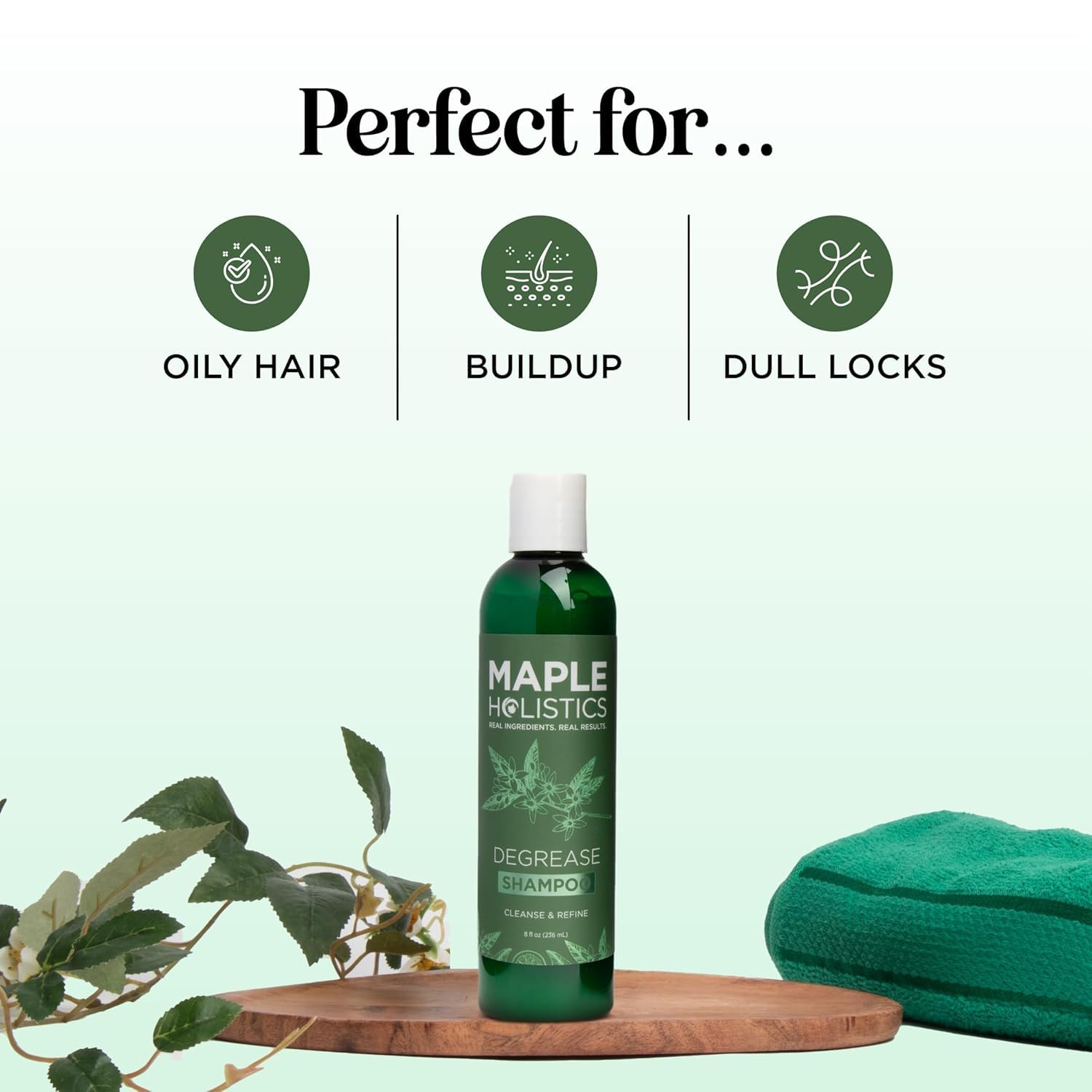 Maple Holistics rosemary oil ingredient closeup signals natural scalp care properties