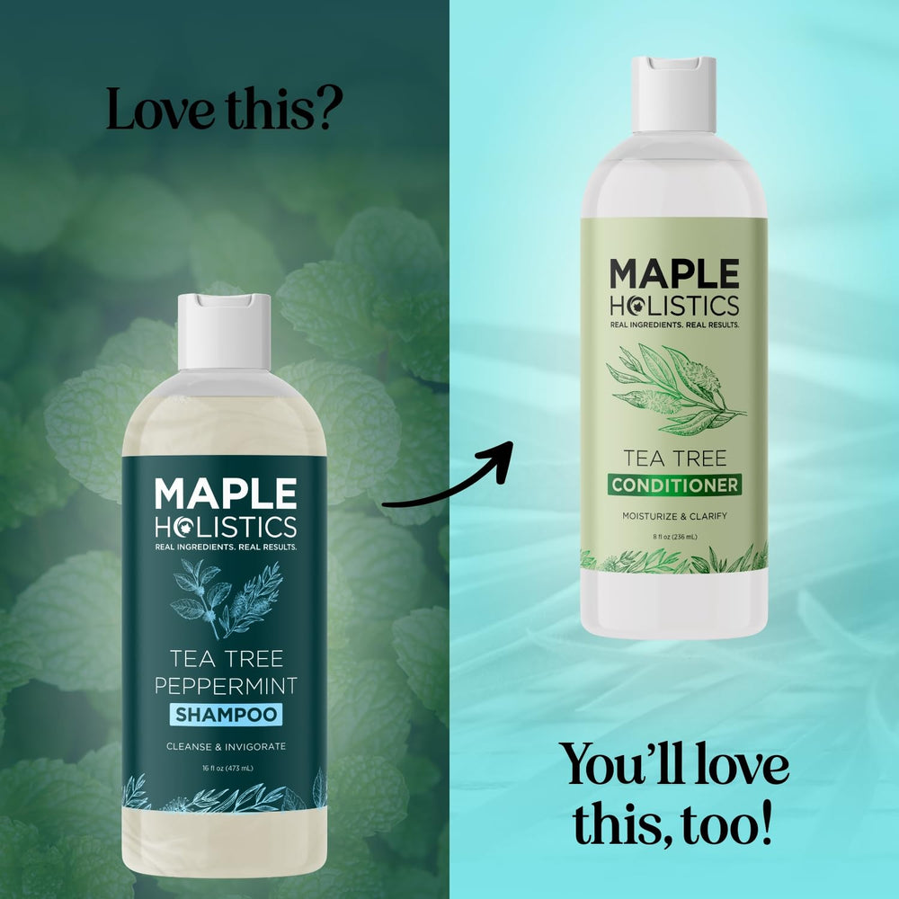 Maple Holistics peppermint-lather image signals invigorating cleanse for dry scalp
