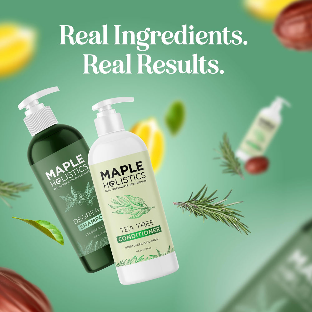 Rutina diaria con Maple Holistics, cabello más limpio y cuero cabelludo cómodo.