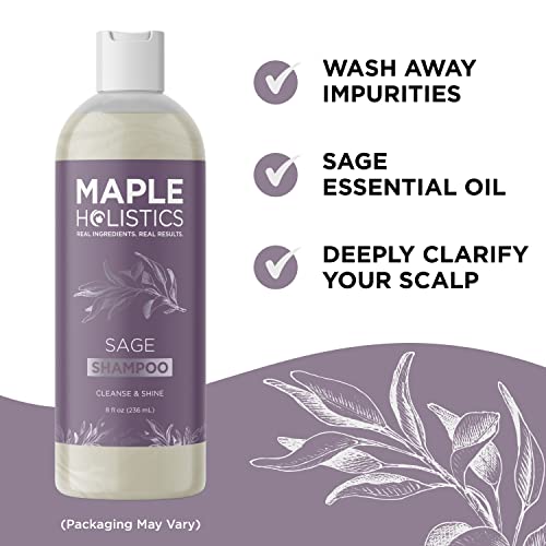 Maple Holistics Sage and Rosemary Shampoo pump demonstrates easy, mess-free dispensing.