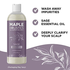Maple Holistics Sage and Rosemary Shampoo pump demonstrates easy, mess-free dispensing.