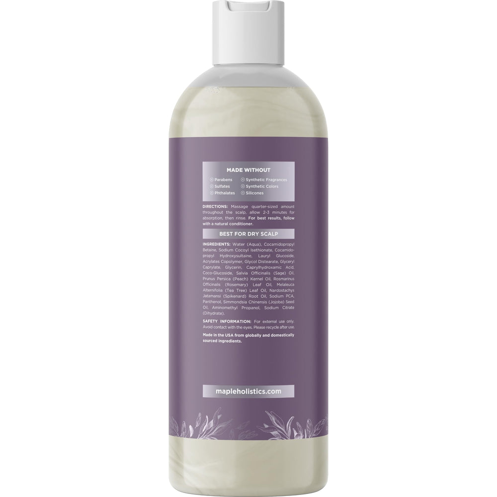 Maple Holistics Sage and Rosemary Shampoo sage leaves closeup communicates natural ingredients.