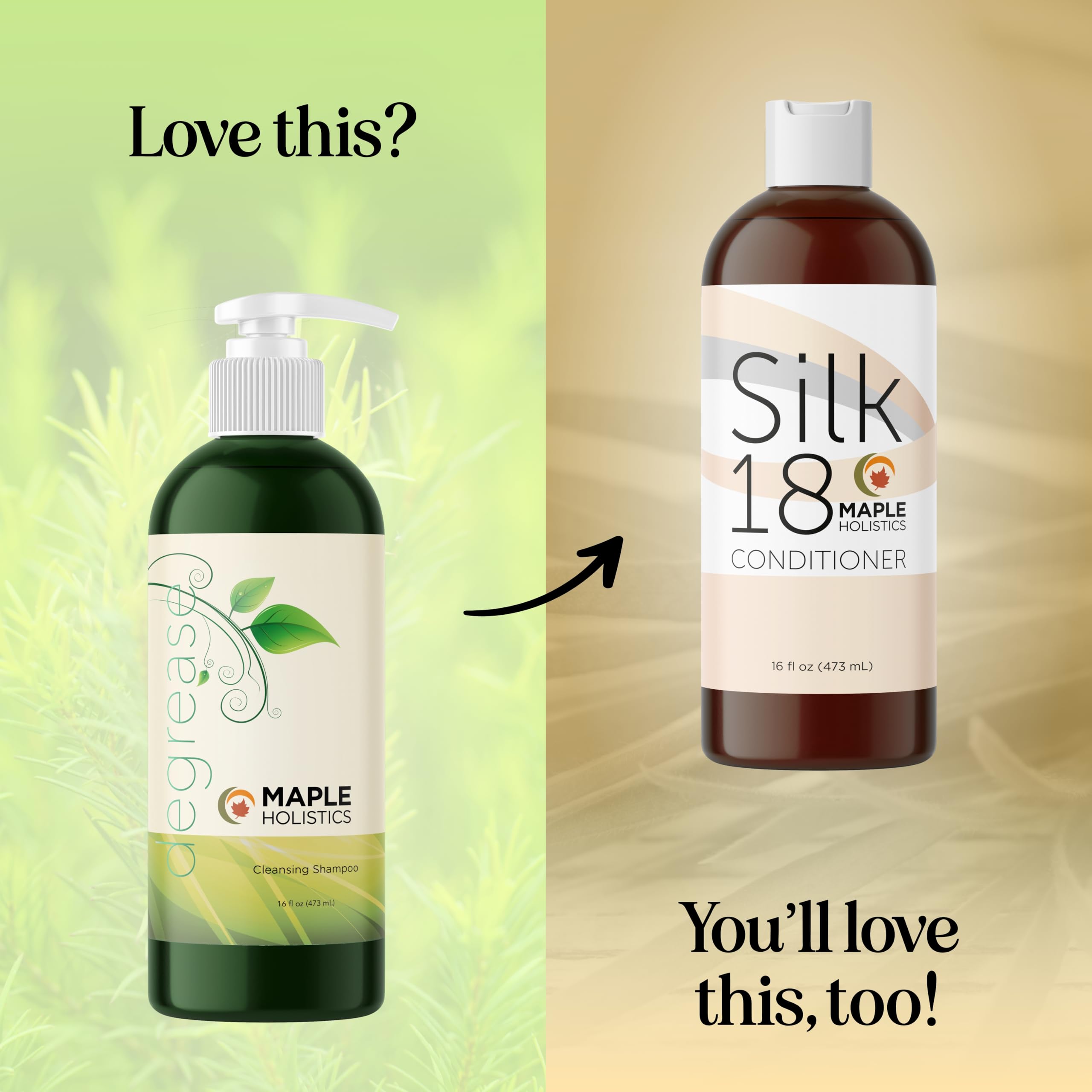 Maple Holistics Shampoo-application photo shows scalp-focused massage for buildup removal.
