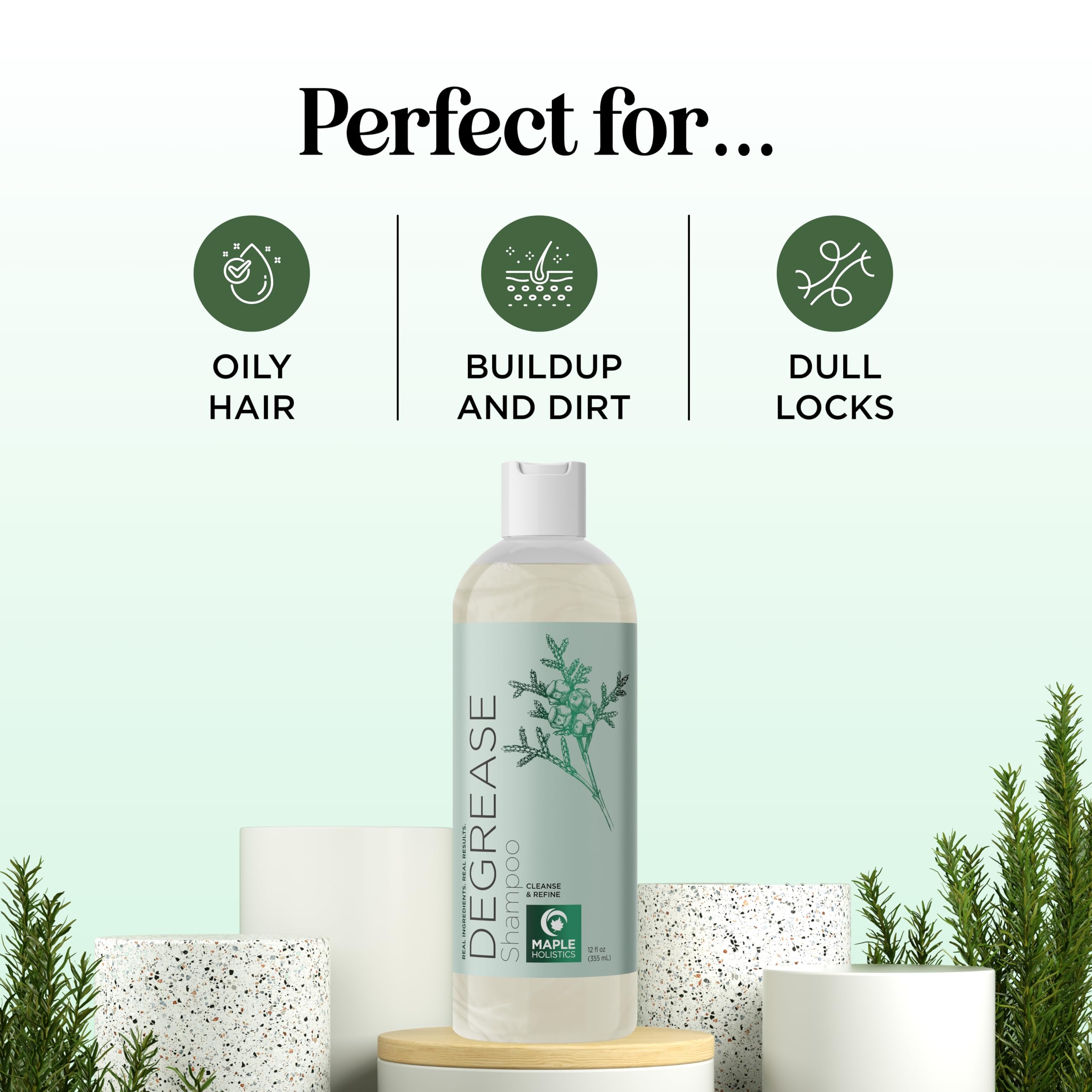 Maple Holistics shampoo foam lather shown for cleansing.