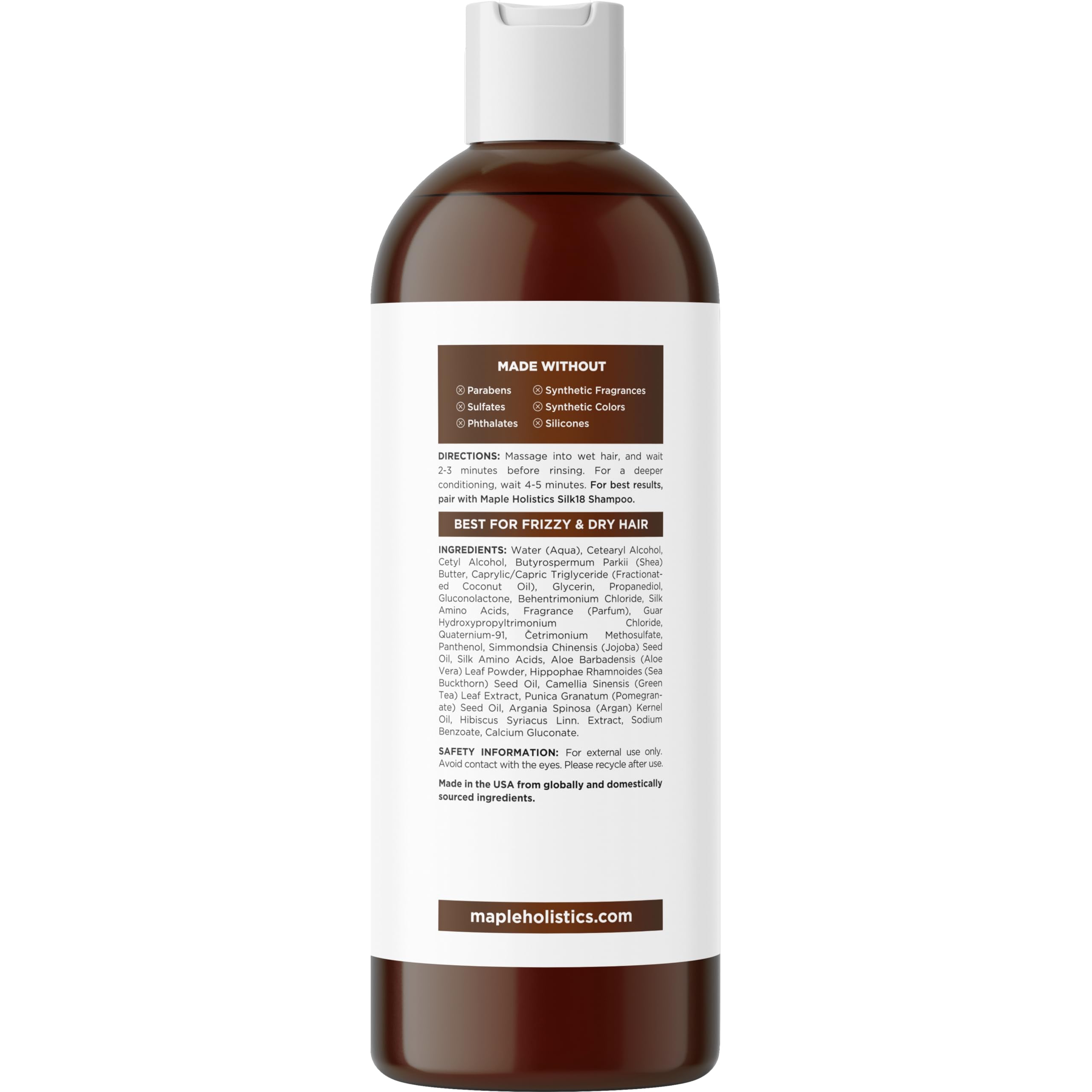 Maple Holistics Silk Protein Conditioner curl close-up showing defined waves