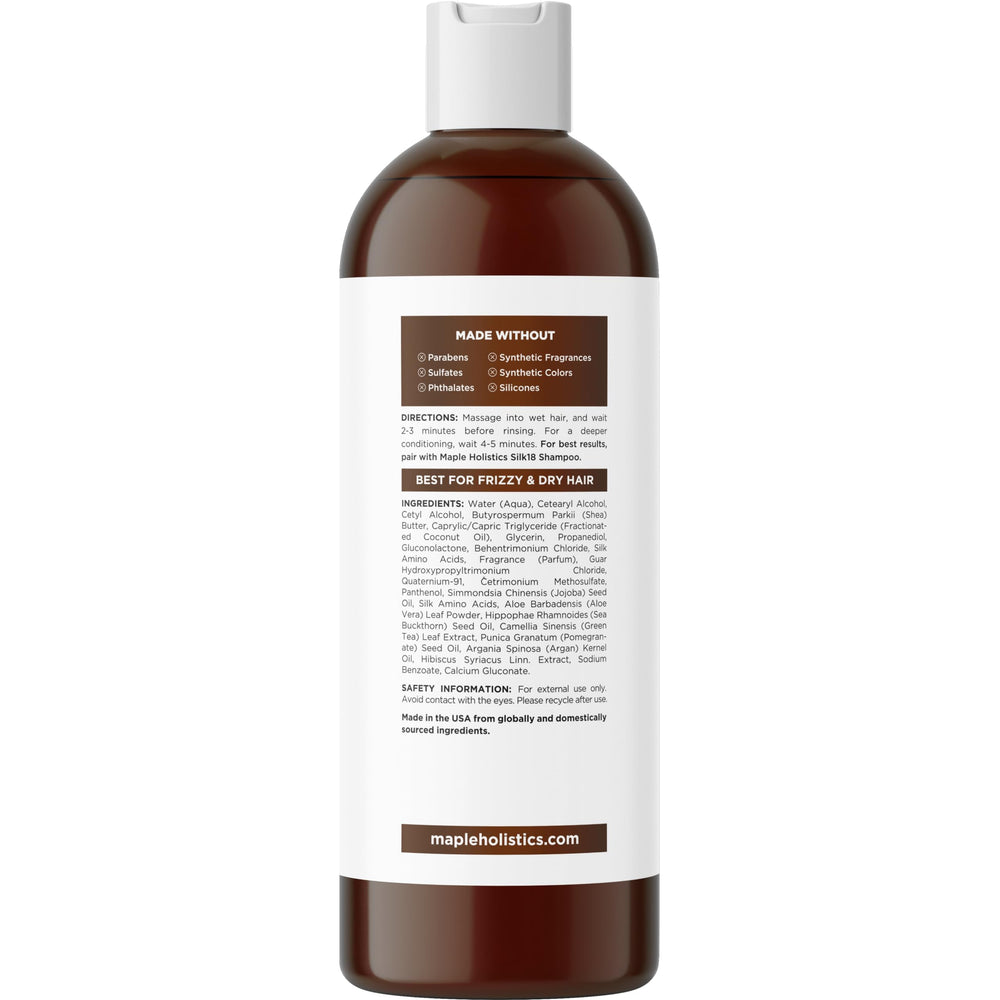 Maple Holistics Silk Protein Conditioner curl close-up showing defined waves
