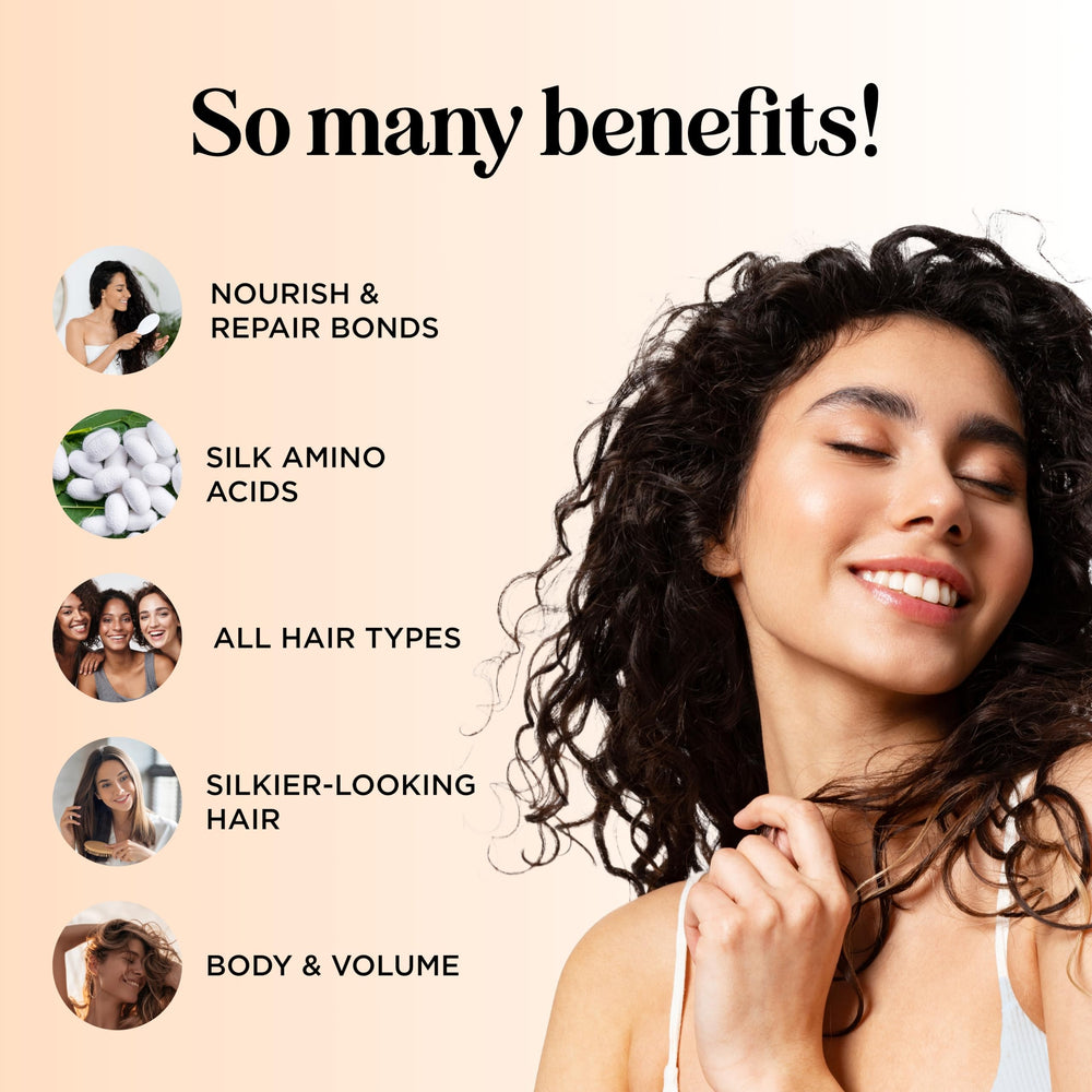Maple Holistics Silk18 application shot emphasizing leave-in conditioning during detangling
