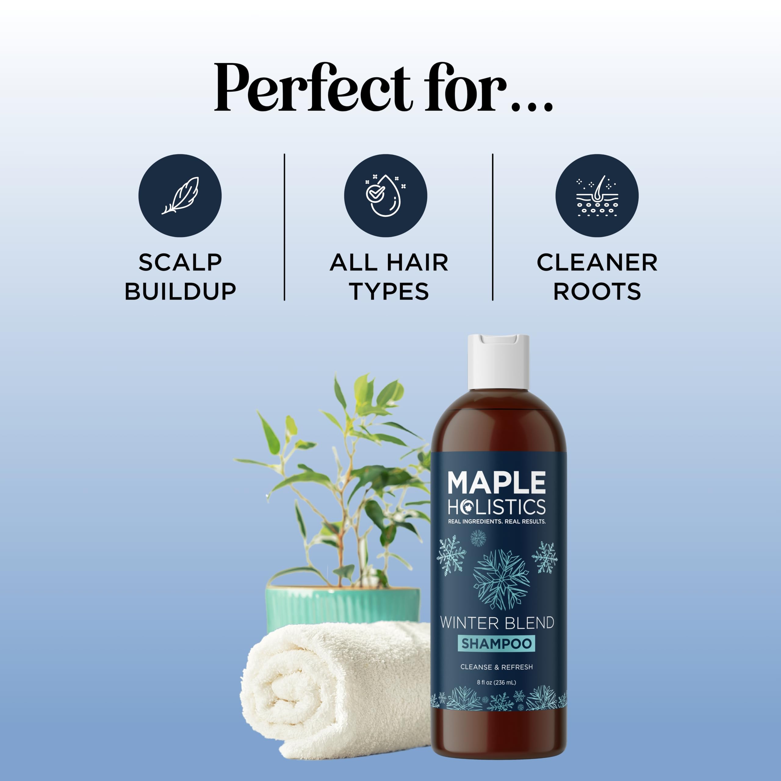 Maple Holistics mint swirl label conveys cooling sensation while washing.