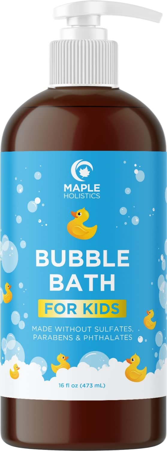 Maple Holistics sulfate-free kids bubble bath vanilla-lavender foam for rich bath-time bubbles