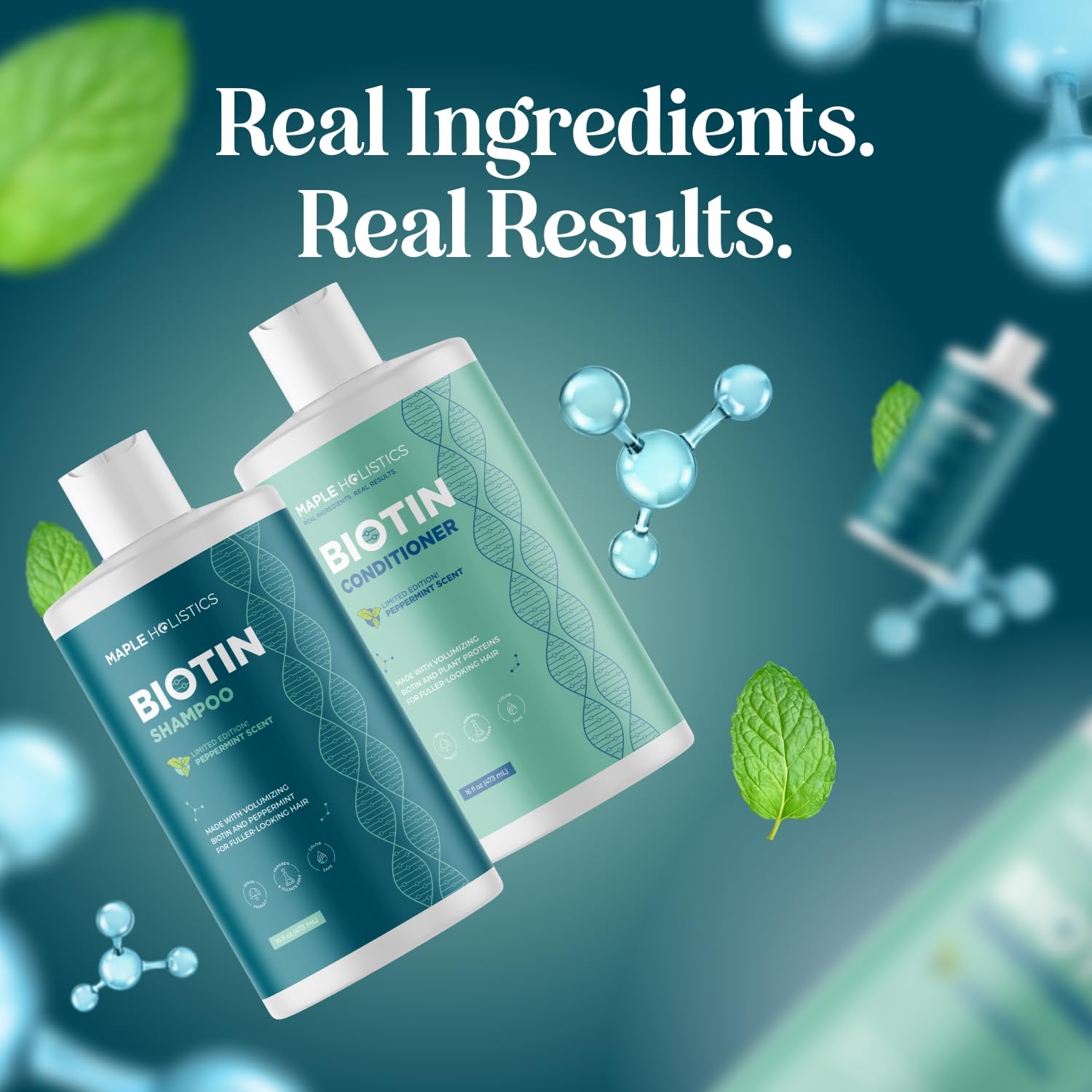 Maple Holistics sulfate-free label close-up highlighting gentle cleansing