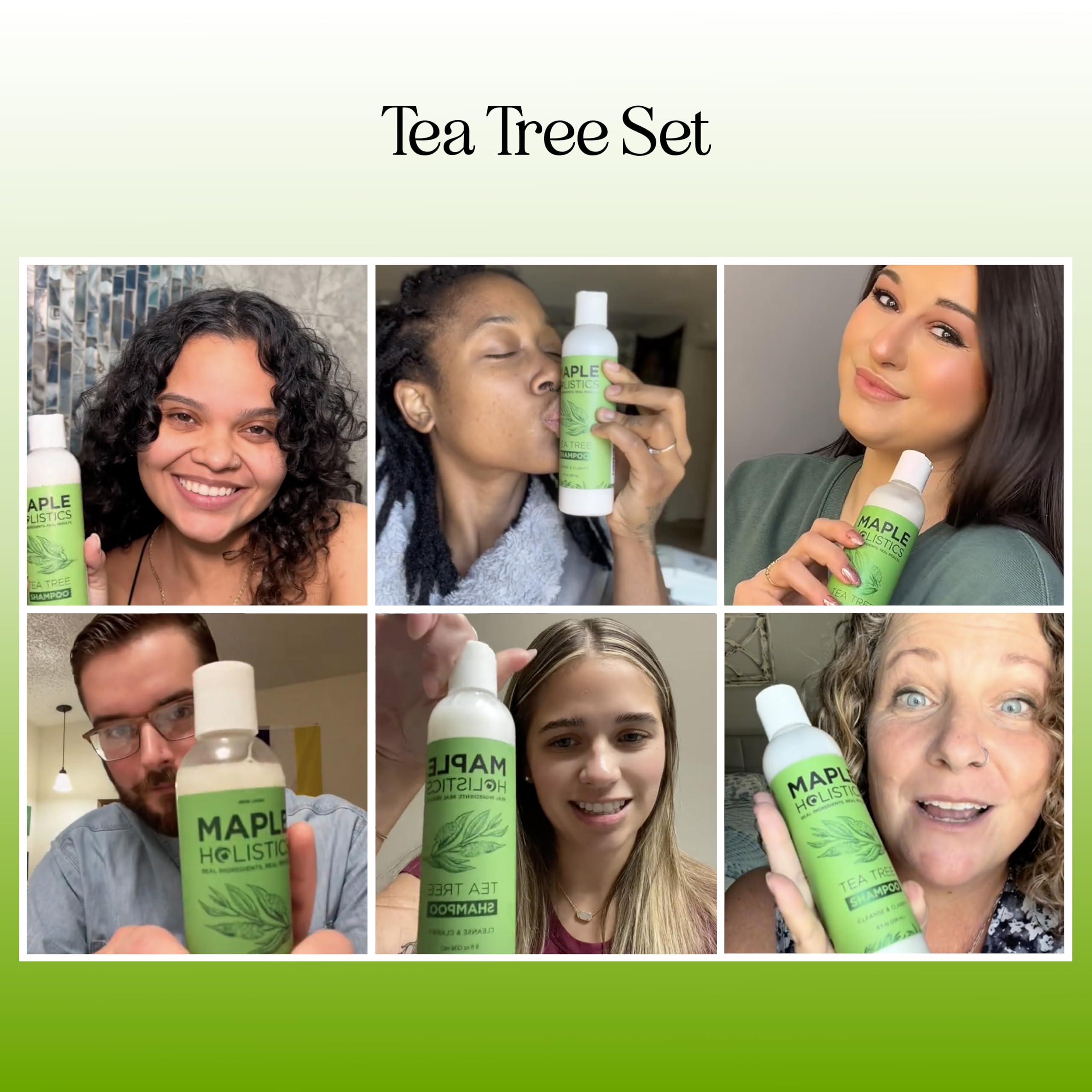 Maple Holistics tea tree conditioner dispense enables easy daily application for balanced scalp