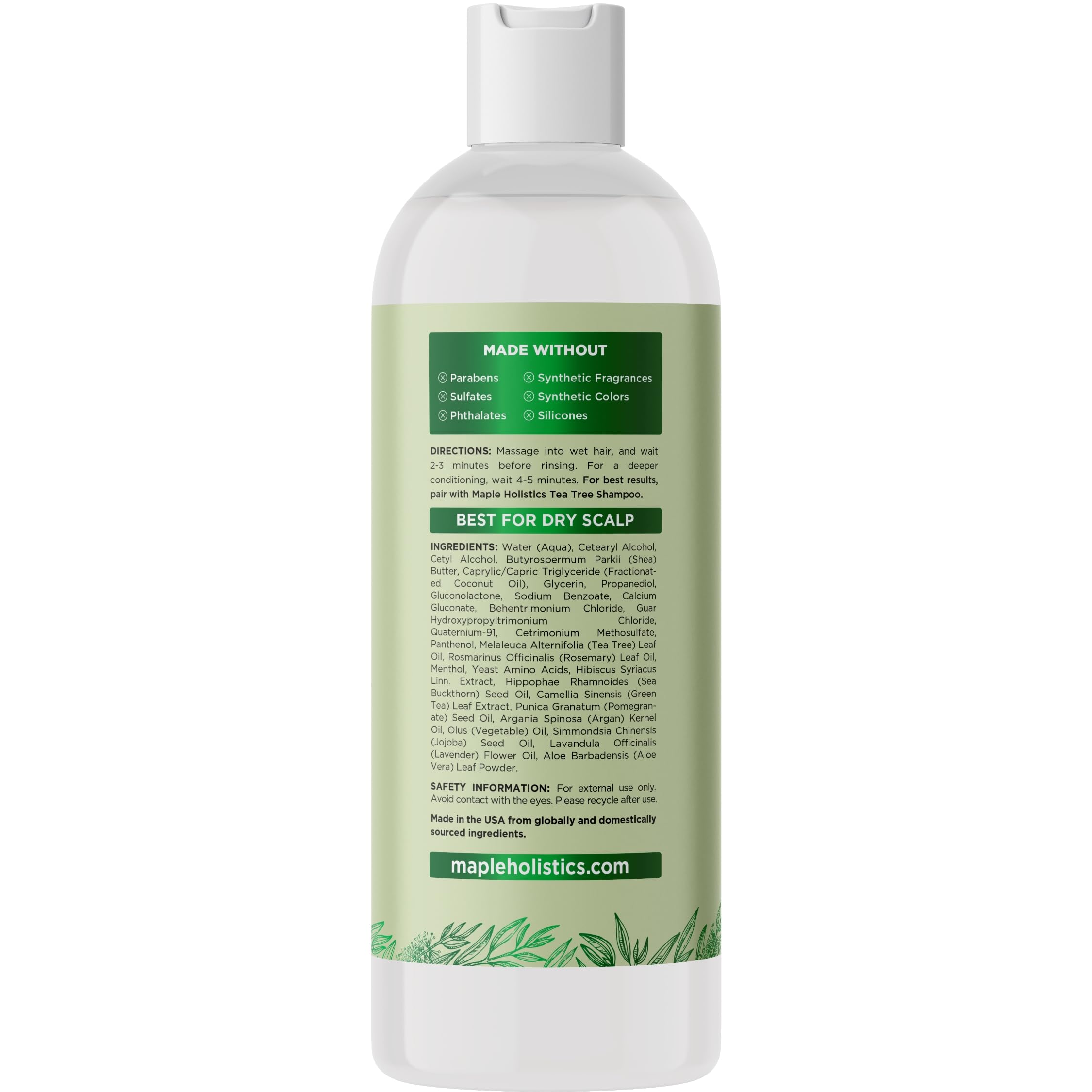 Maple Holistics Tea Tree Conditioner after-wash hair shows smoother finish