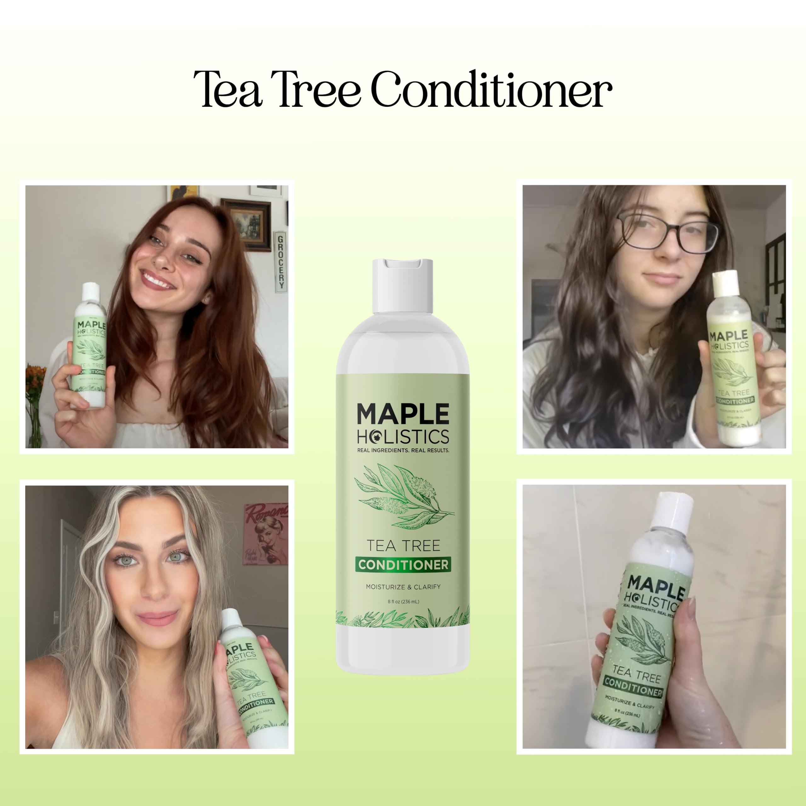 Maple Holistics Tea Tree Conditioner pump enables easy application in routine