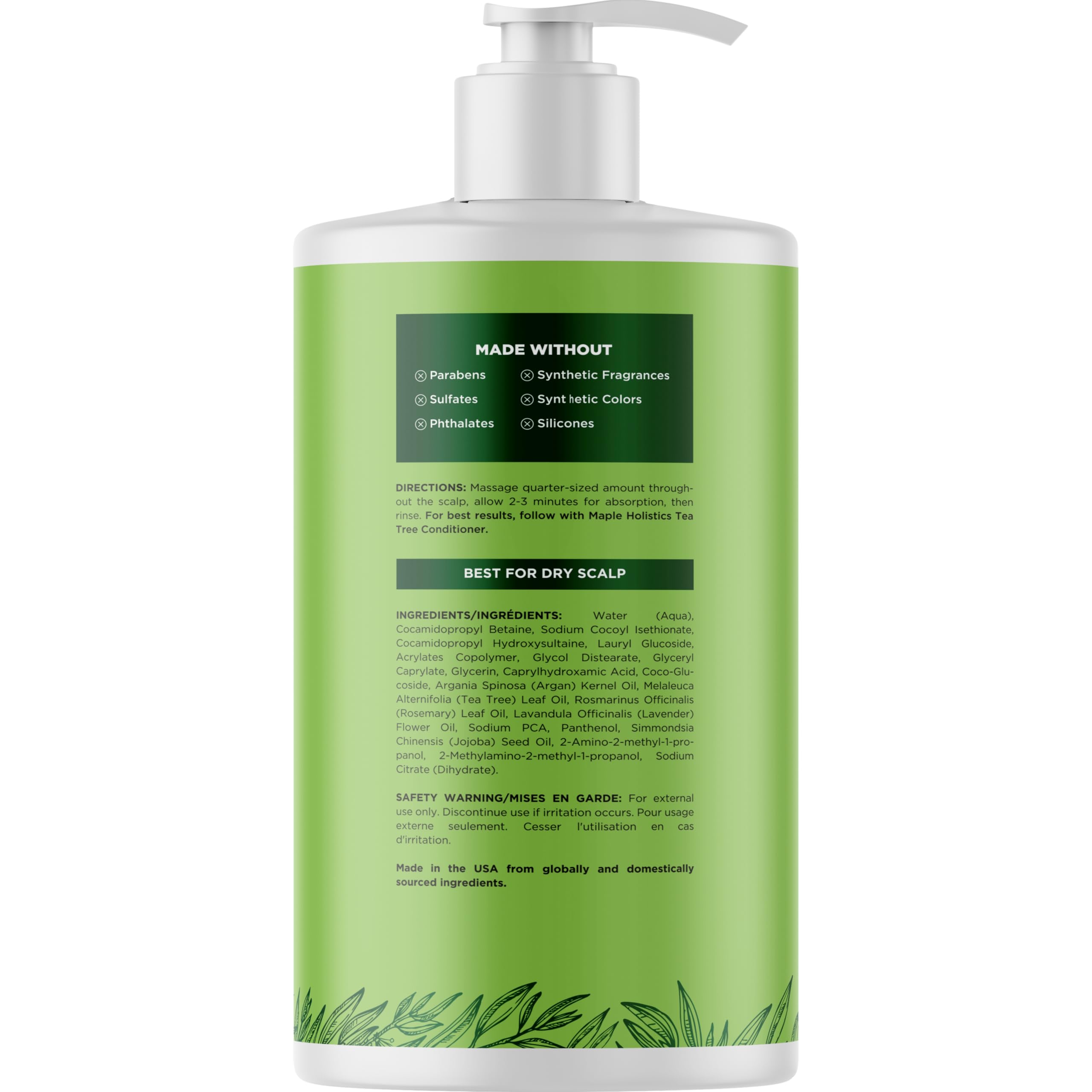Maple Holistics Tea Tree Oil Shampoo for oily hair cleansing action.