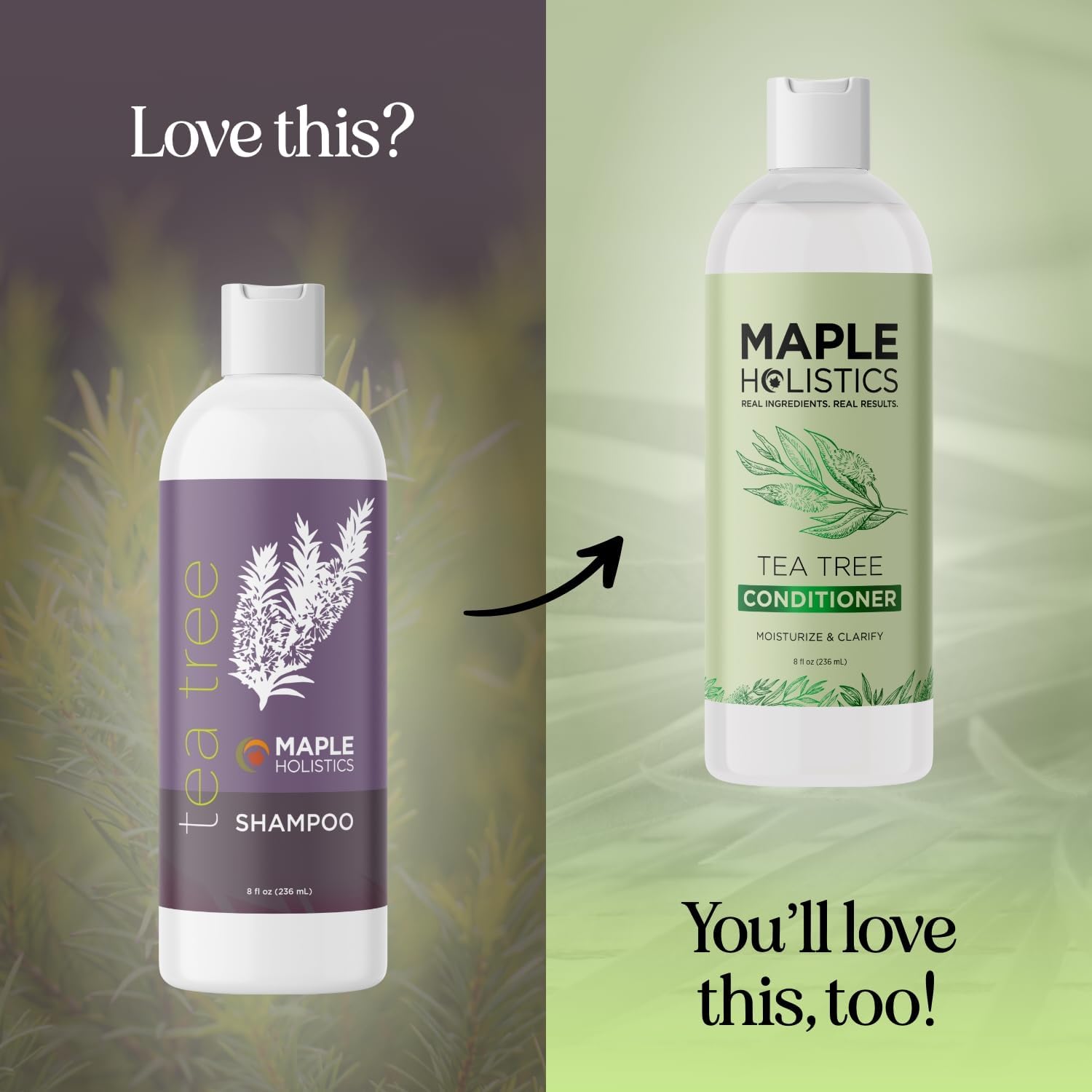 Maple Holistics Tea Tree Shampoo swatch shows color-safe formula texture.